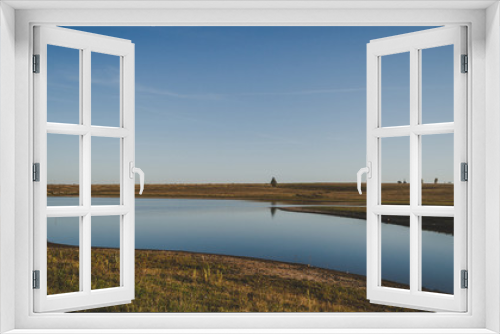 Fototapeta Naklejka Na Ścianę Okno 3D - Beautiful landscape of a lake in the steppe