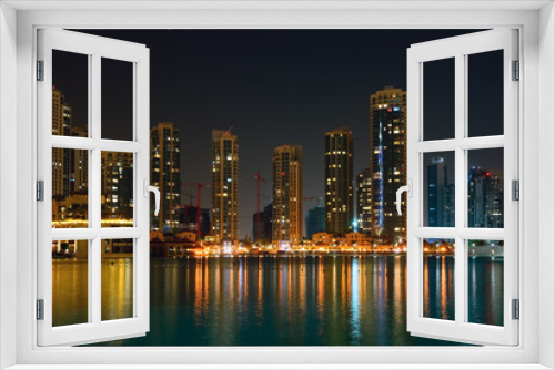 Fototapeta Naklejka Na Ścianę Okno 3D - Night city view