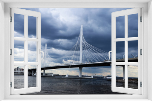Fototapeta Naklejka Na Ścianę Okno 3D - The perfect view of the Saint Peters burg bridge