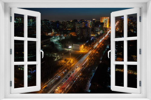 Fototapeta Naklejka Na Ścianę Okno 3D - Chinese buildings surround wide Beijing highway 