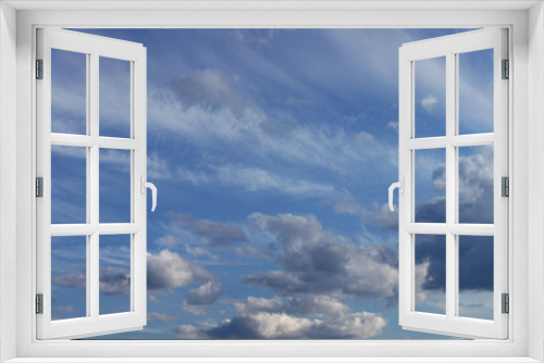 Fototapeta Naklejka Na Ścianę Okno 3D - Blue sky with white clouds, natural backgrounds, panoramic image