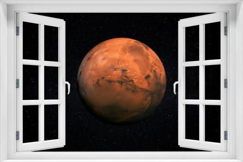 Fototapeta Naklejka Na Ścianę Okno 3D - Planet Mars in the Starry Sky of Solar System in Space. This image elements furnished by NASA.