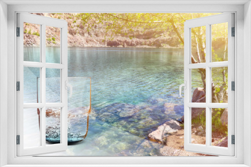 Fototapeta Naklejka Na Ścianę Okno 3D - View of beautiful mountain lake