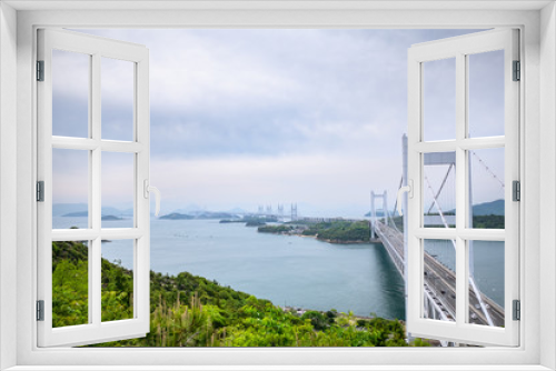 Fototapeta Naklejka Na Ścianę Okno 3D - 日本の岡山県から香川県にかかる瀬戸大橋の風景。
