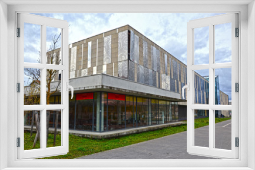 Fototapeta Naklejka Na Ścianę Okno 3D - Saint -Etienne, France - January 27th 2020: View of a Beautiful Modern Building of an Engineering School. It is called 
