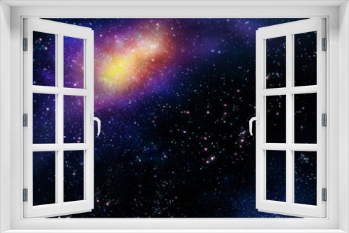 Fototapeta Naklejka Na Ścianę Okno 3D - starry deep outer space nebula and galaxy