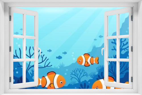 Fototapeta Naklejka Na Ścianę Okno 3D - Ocean underwater theme background 7