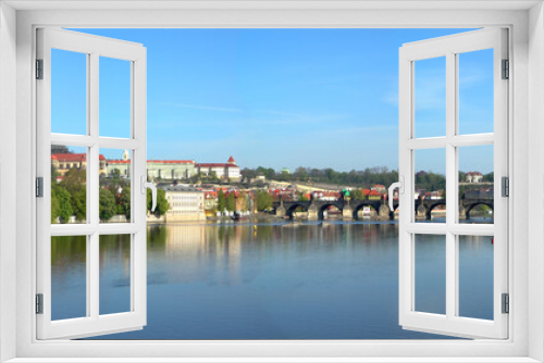 Fototapeta Naklejka Na Ścianę Okno 3D - view at charles bridge