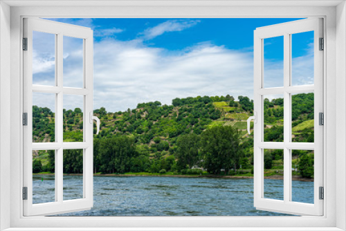 Fototapeta Naklejka Na Ścianę Okno 3D - Germany, Rhine Romantic Cruise, a large body of water surrounded by trees