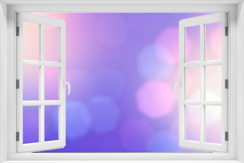Lights pattern on lilac pink blue gradient blur background. Bokeh abstract illustration. 