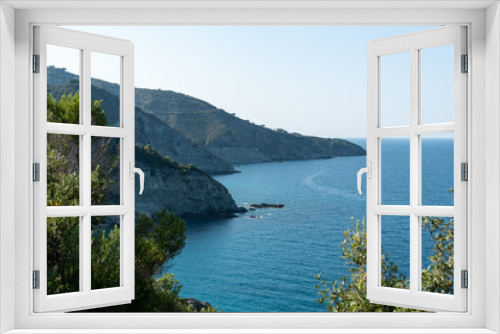 Fototapeta Naklejka Na Ścianę Okno 3D - Sea view from the coastal mountains. Skopelos, Greece