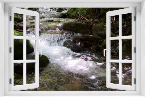 Fototapeta Naklejka Na Ścianę Okno 3D - Japanese mountain stream and moss