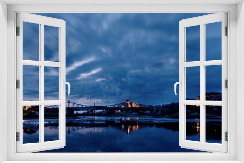 Fototapeta Naklejka Na Ścianę Okno 3D - Bridge at dusk