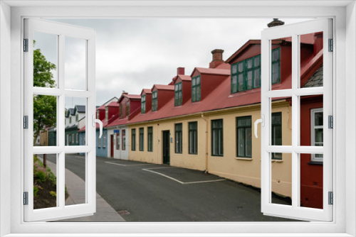 Fototapeta Naklejka Na Ścianę Okno 3D - Old brick or stone houses in Tinganes in Torshavn in Faroe Islands.