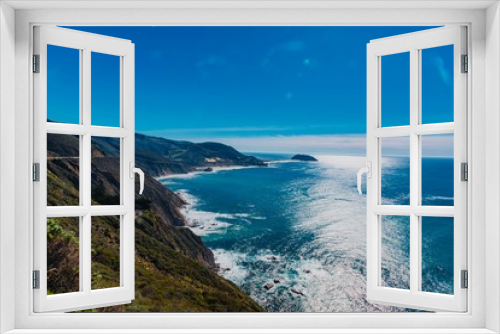 Fototapeta Naklejka Na Ścianę Okno 3D - panorama of the cliffs and roads of California on the Pacific coast