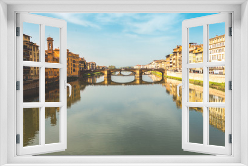 Fototapeta Naklejka Na Ścianę Okno 3D - Panoramic view of Florence and Ponte Vecchio.