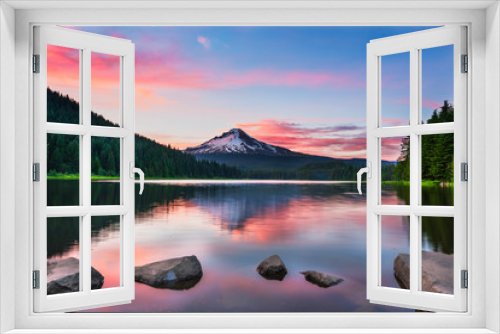Fototapeta Naklejka Na Ścianę Okno 3D - Mt Hood Sunset, OR