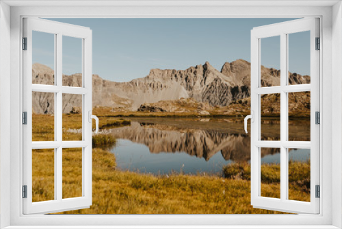 Fototapeta Naklejka Na Ścianę Okno 3D - Reflet des montagnes dans le Parc National du Mercantour