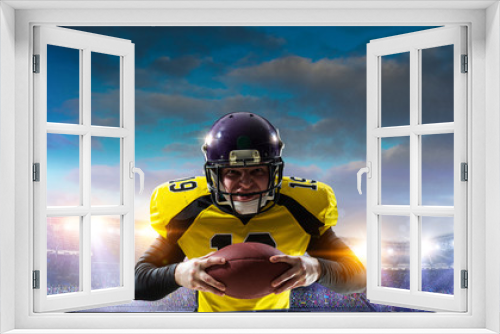Fototapeta Naklejka Na Ścianę Okno 3D - Portrait of confident American football player