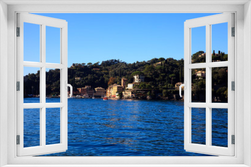 Fototapeta Naklejka Na Ścianę Okno 3D - Portofino (GE), Italy - June 01, 2017: Coastline near Portofino, Genova, Liguria, Italy