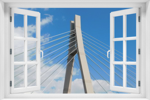 Fototapeta Naklejka Na Ścianę Okno 3D - 斜張橋(吊り橋)の主塔と青空