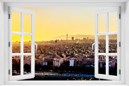 Fototapeta Naklejka Na Ścianę Okno 3D - Tehran skyline at sunset.