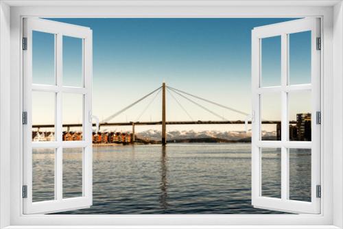 Fototapeta Naklejka Na Ścianę Okno 3D - Stavanger city bridge connecting downtown and Hundvag and other smaller island, Norway, December 2017