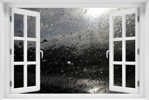 Fototapeta Naklejka Na Ścianę Okno 3D - rain drops on the window ater rain