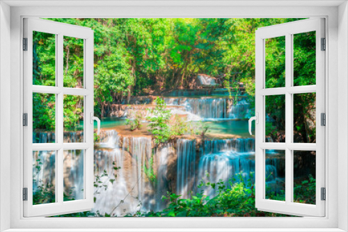 Fototapeta Naklejka Na Ścianę Okno 3D - Landscape of Huai Mae Kamin waterfall Srinakarin Is a waterfall in the deep forest at Kanchanaburi, Thailand.