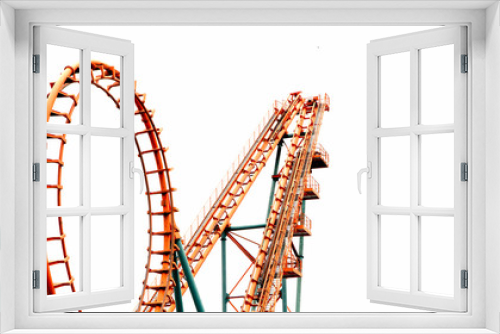 Fototapeta Naklejka Na Ścianę Okno 3D - Roller coaster on white background