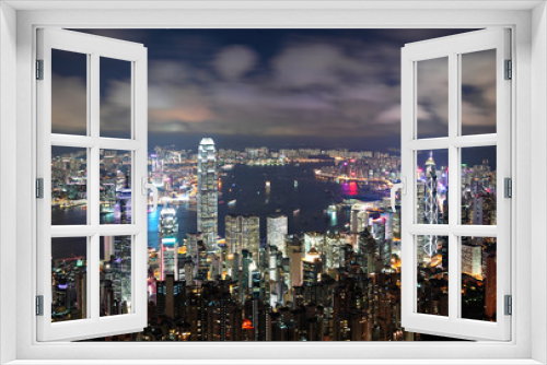 Fototapeta Naklejka Na Ścianę Okno 3D - Hong Kong at night