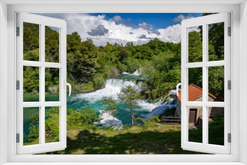 Fototapeta Naklejka Na Ścianę Okno 3D - Wodospady w Chorwacji