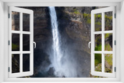 Fototapeta Naklejka Na Ścianę Okno 3D - View of the landscape of the Haifoss waterfall in Iceland.