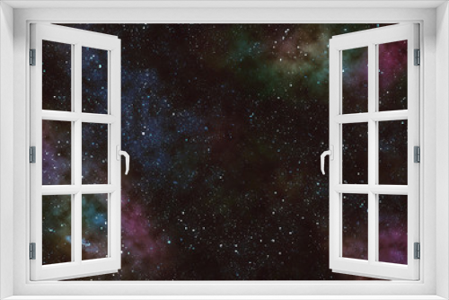 Fototapeta Naklejka Na Ścianę Okno 3D - Space. Night sky with stars and nebula. wallpaper