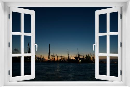 Fototapeta Naklejka Na Ścianę Okno 3D - sunset over the harbor