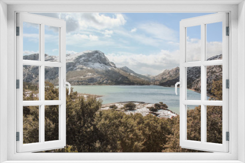 Fototapeta Naklejka Na Ścianę Okno 3D - view of Serra de Tramuntana and Embassament de Cuber in Mallorca, Spain