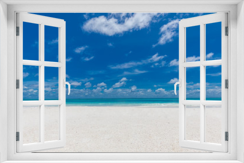 Fototapeta Naklejka Na Ścianę Okno 3D - Clean white sand on a blurred background sea ocean sky abstract style