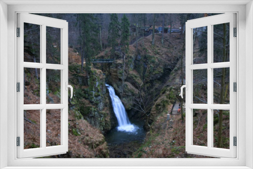 Fototapeta Naklejka Na Ścianę Okno 3D - Wilczki waterfall in the Sudety mountains, Poland