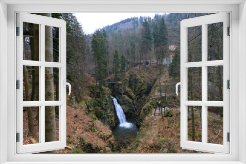 Fototapeta Naklejka Na Ścianę Okno 3D - Wilczki waterfall in the Sudety mountains, Poland