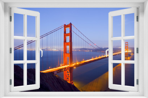 Fototapeta Naklejka Na Ścianę Okno 3D - Golden Gate Bridge at Night