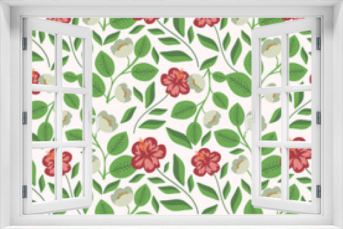 Fototapeta Naklejka Na Ścianę Okno 3D - Seamless floral pattern