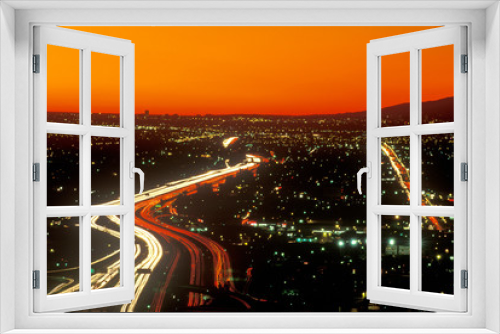 Fototapeta Naklejka Na Ścianę Okno 3D - Harbor Freeway/Route 10 at sunset, Los Angeles, California