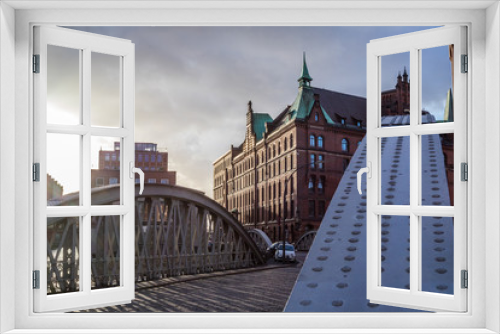 Fototapeta Naklejka Na Ścianę Okno 3D - Brücke in der Hamburger Speicherstadt