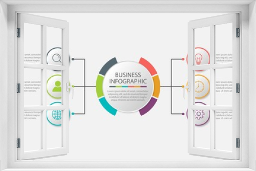 Vector infographic design template with 6 options