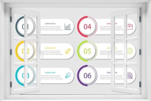 Vector infographic design template with 6 options