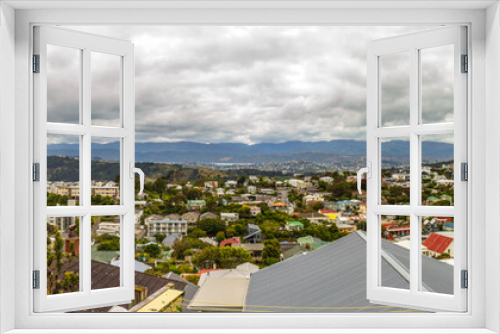 Fototapeta Naklejka Na Ścianę Okno 3D - Cloudy day over Wellington city, New Zealand