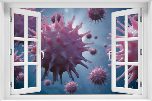 Fototapeta Naklejka Na Ścianę Okno 3D - Coronavirus outbreak, the Covid-19 pathogen, Sars-CoV-2 virus pandemic 