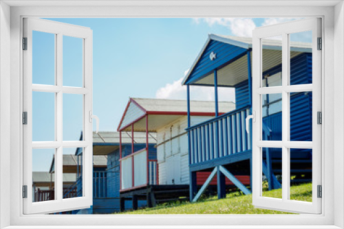 Fototapeta Naklejka Na Ścianę Okno 3D - beach huts in england