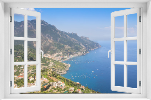 Fototapeta Naklejka Na Ścianę Okno 3D - Panoramic view to the Amalfi coast from the Villa Cimbrone, Italy