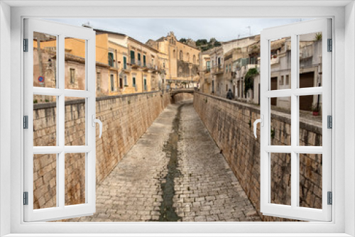 Fototapeta Naklejka Na Ścianę Okno 3D - Scicli cityscape. View to Historical Buildings. Sicily, Italy.